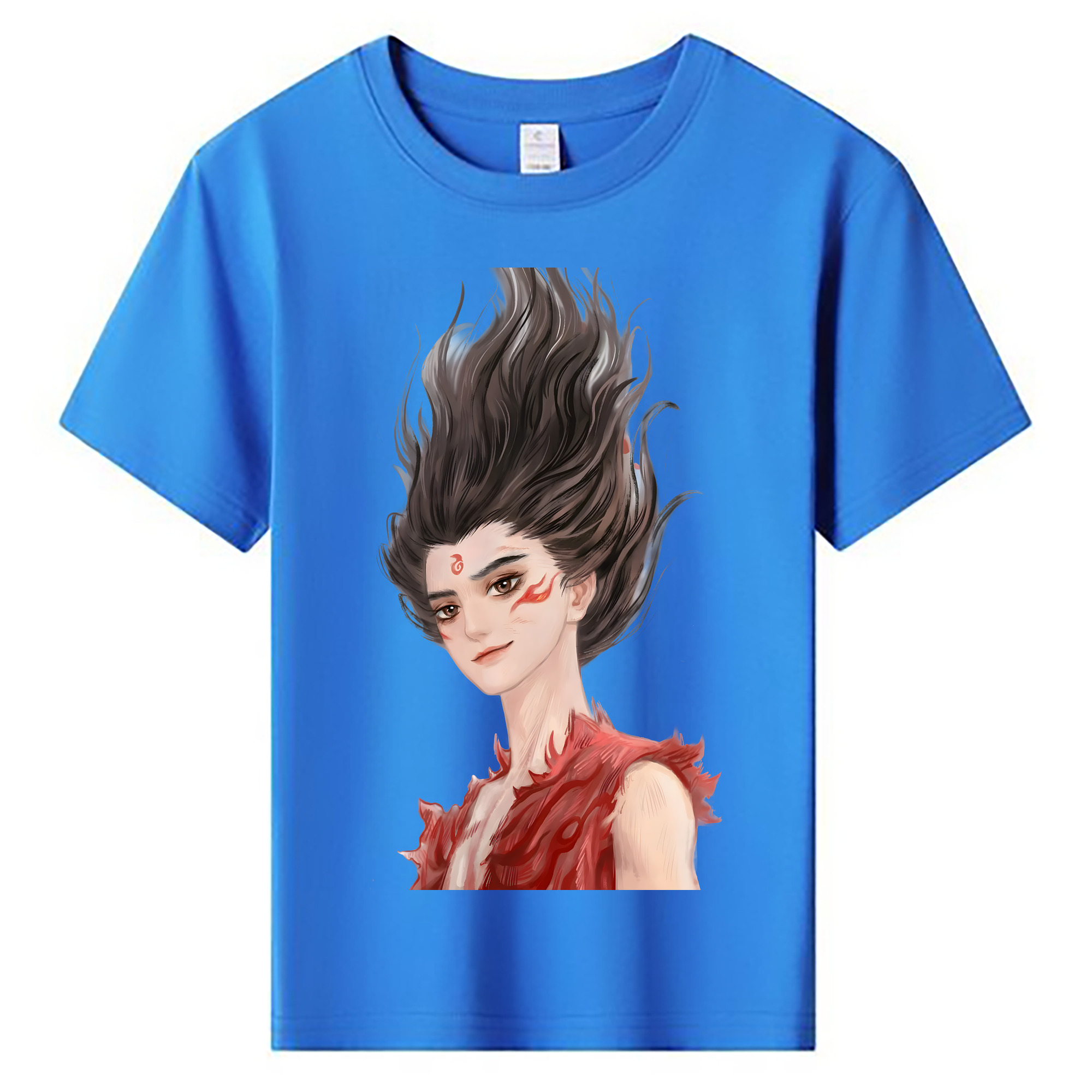 （画像用） Ne Zha 2 ナタ 魔童の大暴れ 綿100％キッズTシャツ（フロントプリント）